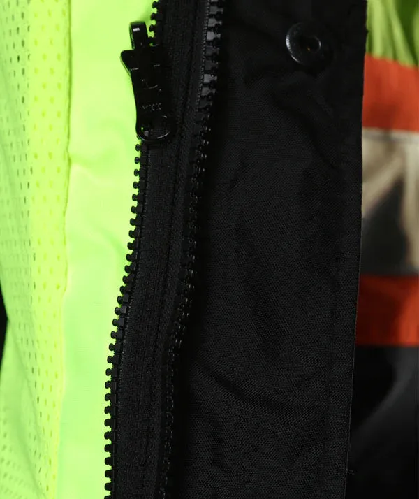 431CSLB Safety DOT Jacket: Hi-Vis Parka Coat: Breathable Waterproof Hooded