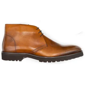 45-560-SCH MARCO Burnished Baby Calfskin Chukka Boot, Scotch