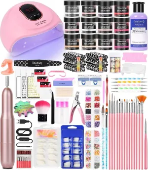 Acrylic Nail Art Starter Kit with UV Lamp, Nail Drill & Tools for Home Manicure