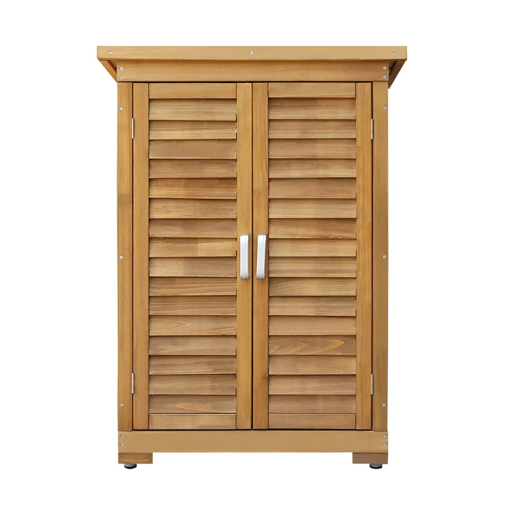 All-Weather Wooden Garden Storage Cabinet, 69x43x96cm - Gardeon