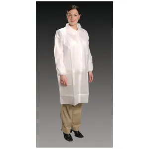 Alpha Protech Critical Cover Alphaguard Lab Coats Lab Coat, Large, White, Tapered Collar, Elastic Wrist, 30/Cs