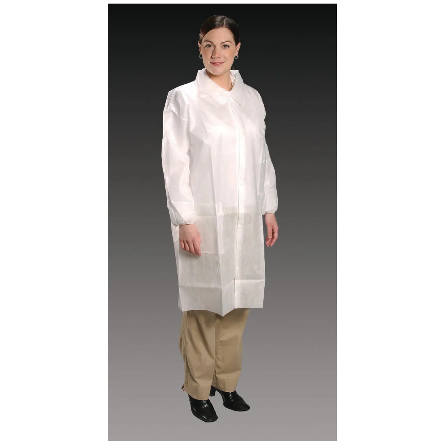 Alpha Protech Critical Cover Alphaguard Lab Coats Lab Coat, Small, White, Tapered Collar, Elastic Wrist, 30/Cs