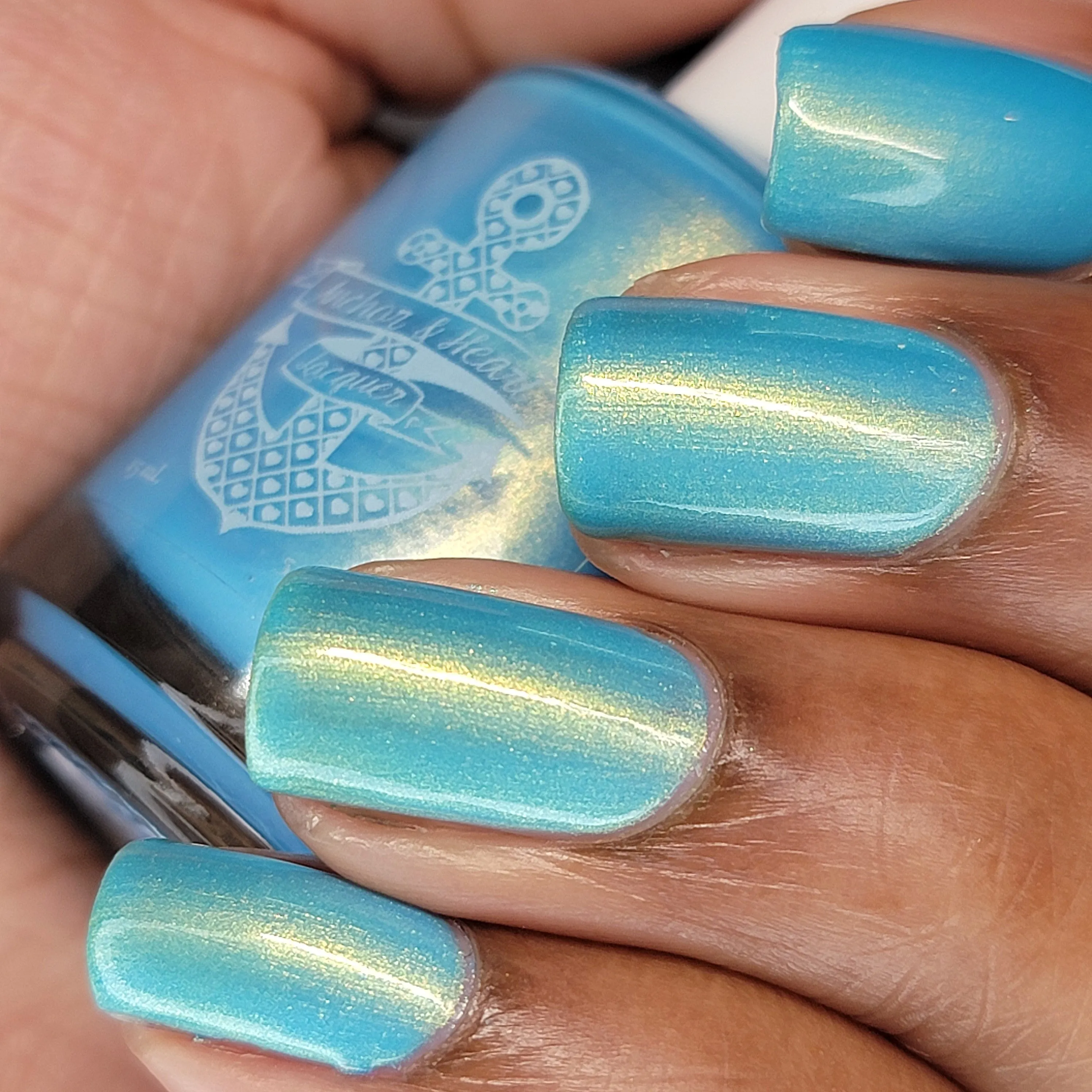 Be Kind, Rewind - sky blue shimmer nail polish