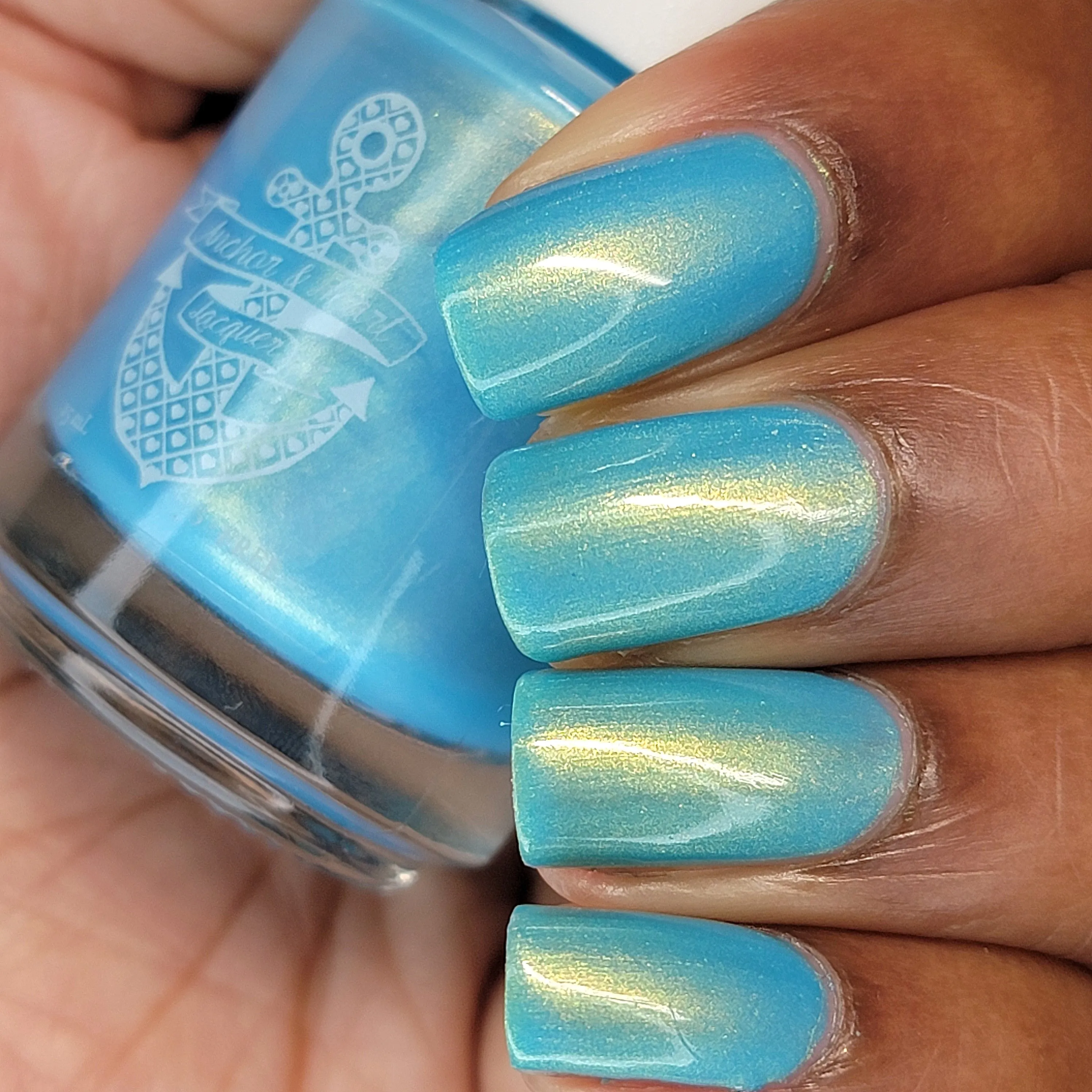 Be Kind, Rewind - sky blue shimmer nail polish