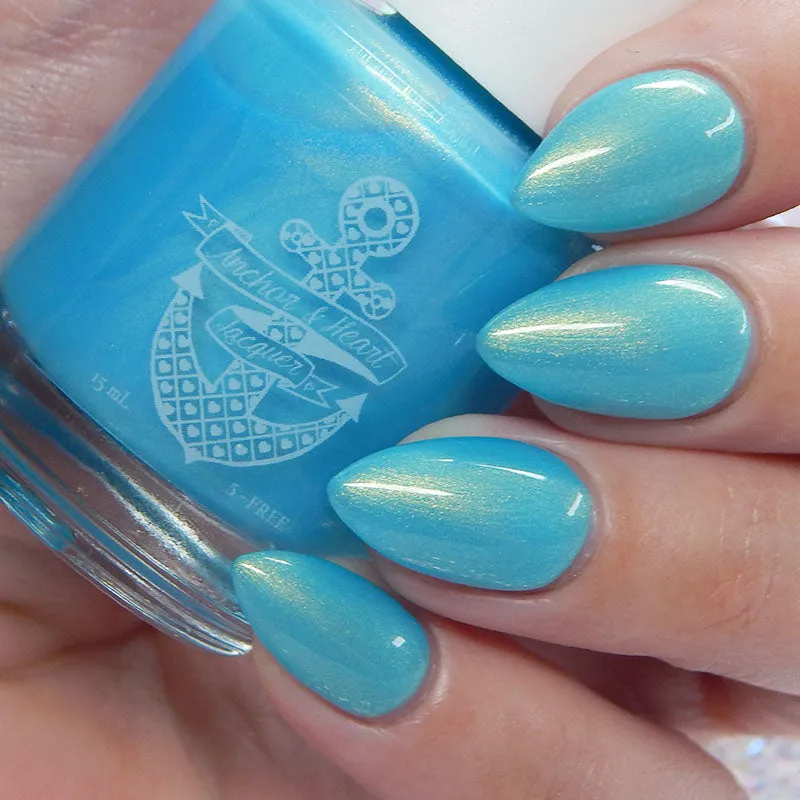 Be Kind, Rewind - sky blue shimmer nail polish