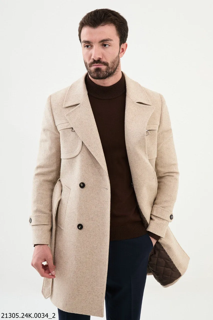 Bojoni Linas Slim Fit Beige Coat