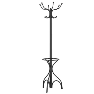 Coat Rack Metal Frame Study Portable Free Standing Entryway Hat Coat Jacket Umbrella Holder