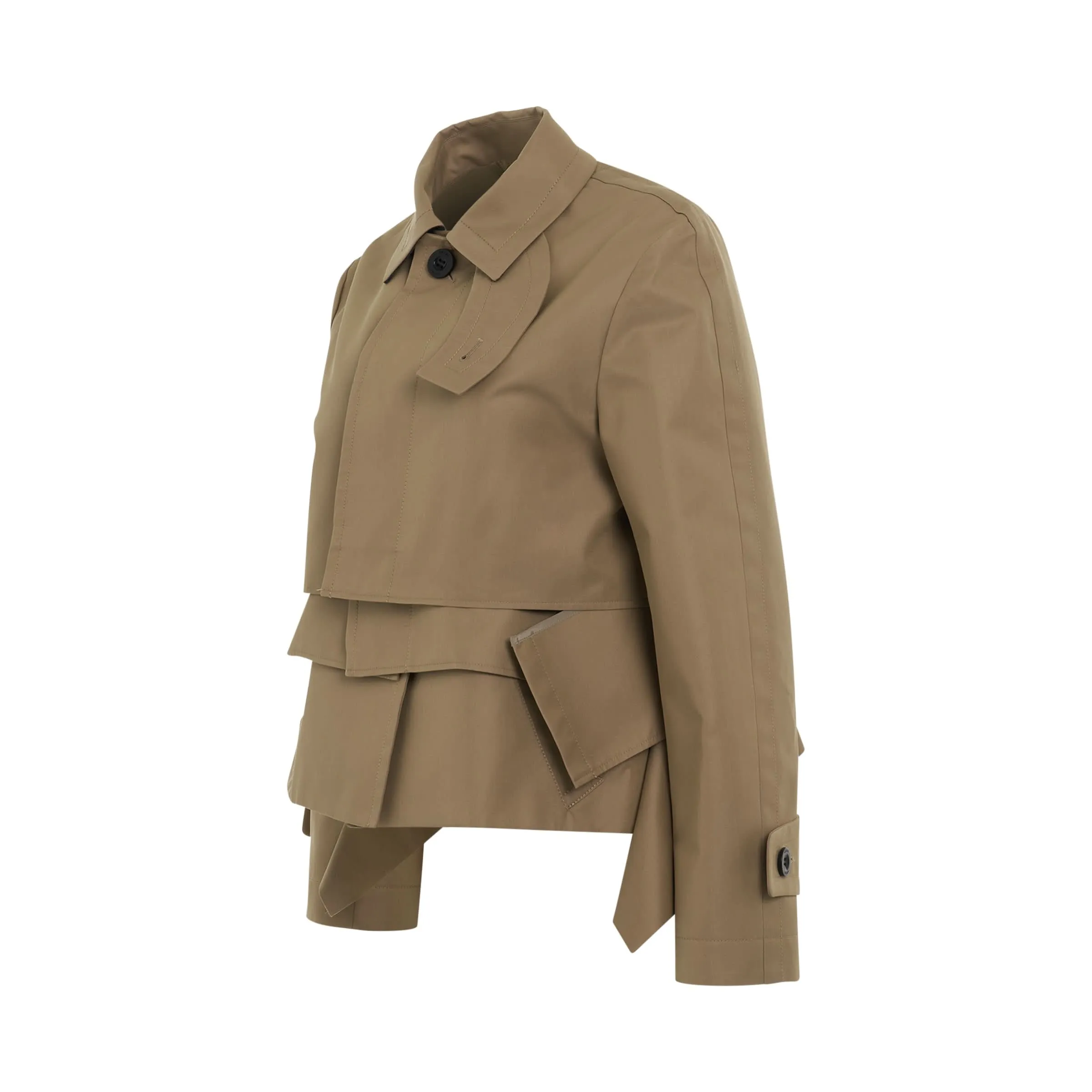 Cotton Gabardine Blouson in Beige