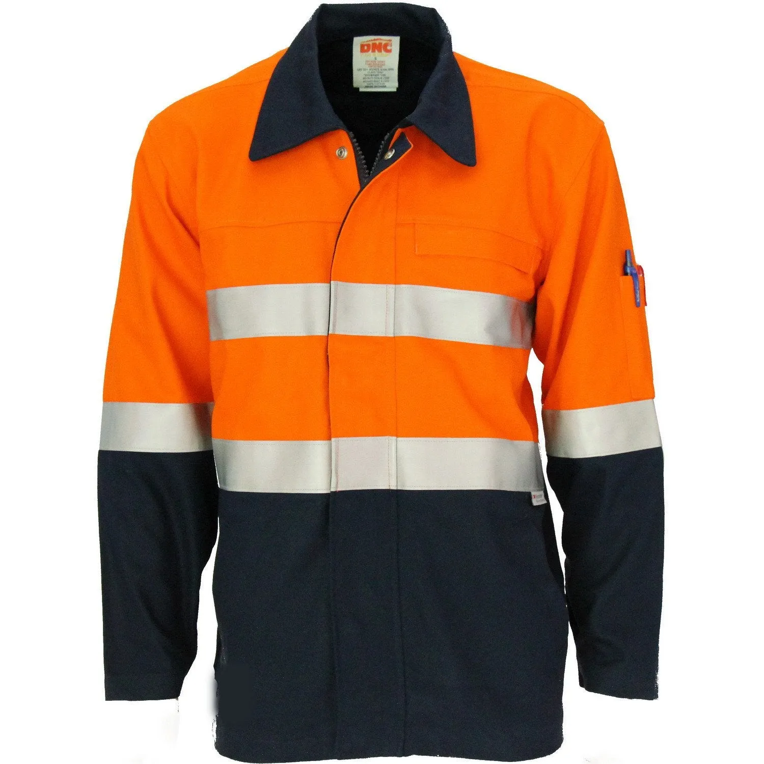 DNC Patron Saint Flame Retardant Two Tone Drill ARC Rated Welder's Jacket With 3M F/R Tape (3458)