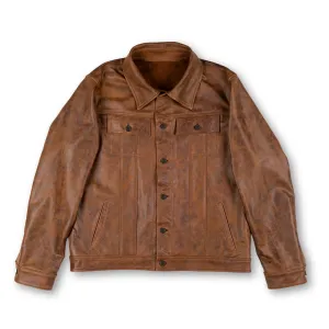 DRIFTER WORK LEATHER JACKET - VOLCANO BROWN