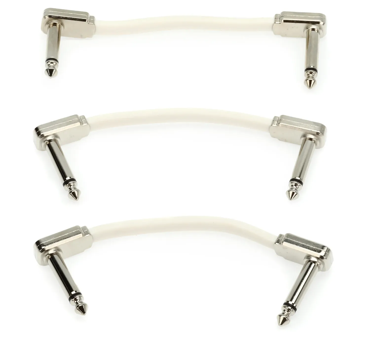 Ernie Ball Flat Ribbon Patch Cable 3in - White - 3 Pack