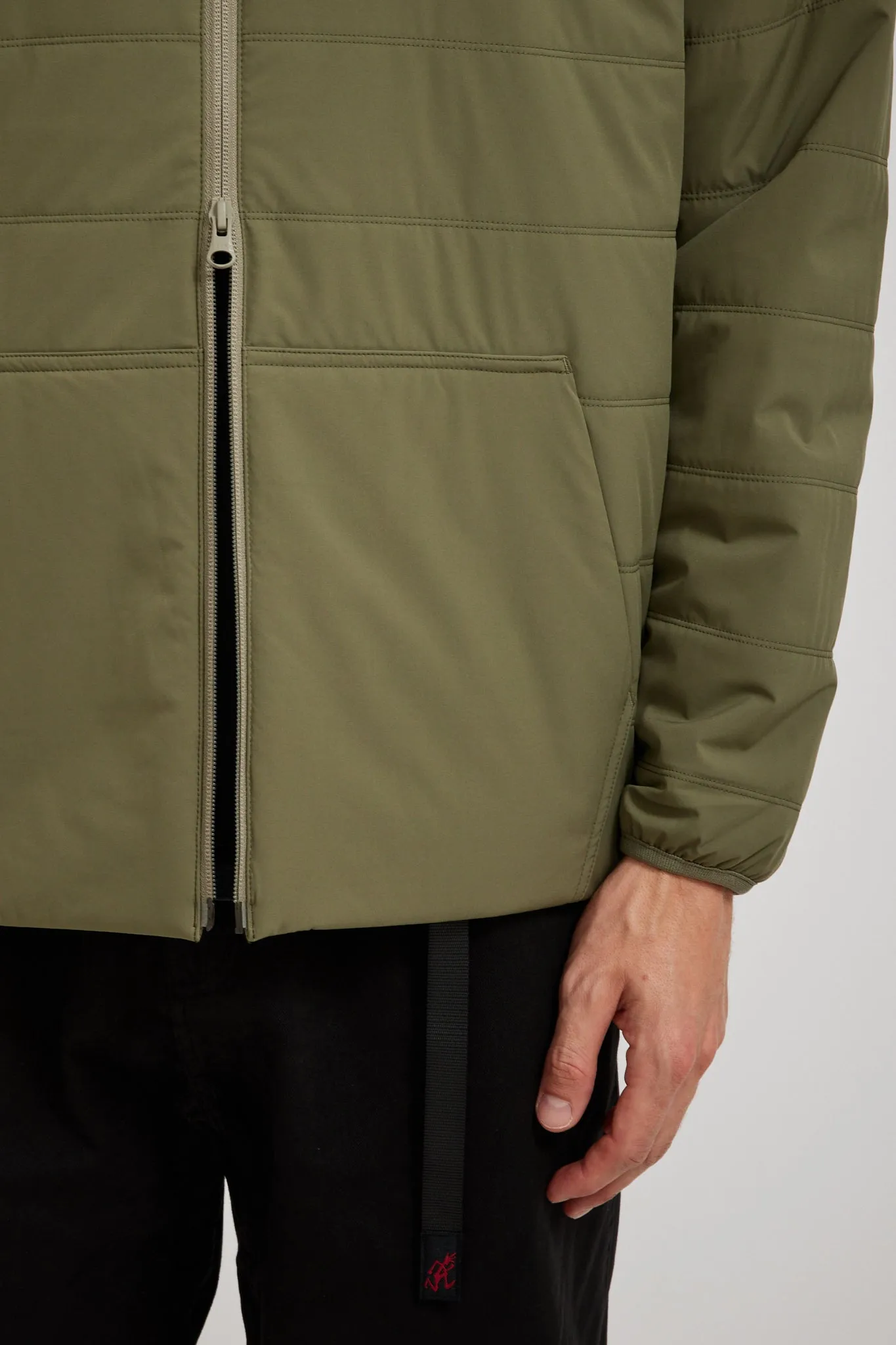 Flexible Insulated Zip Up Hoodie Olive