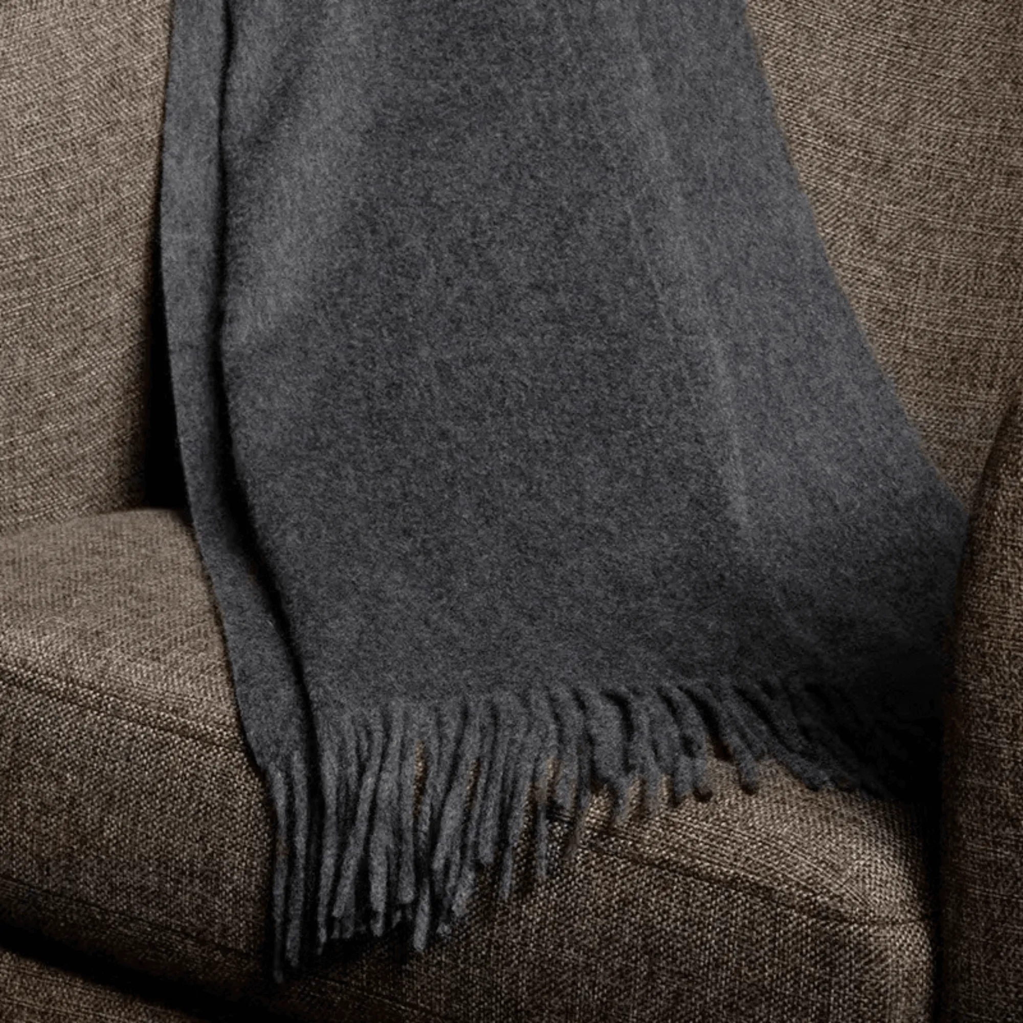 High Quality Men's Wool Scarf 100% Wool Solid Color Tassel Autumn Winter Business Versatile Classic Warm Soft