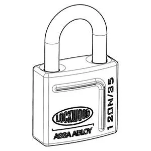 Lockwood 120N Brass 35mm Padlock 23mm Shackle