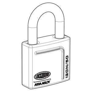 Lockwood 120N Brass 50mm Padlock 32mm Shackle