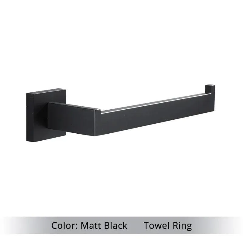 Matte Black Stainless Steel Bathroom Set: Modern Organization Solution