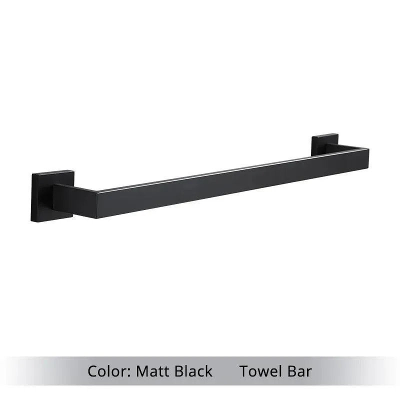 Matte Black Stainless Steel Bathroom Set: Modern Organization Solution