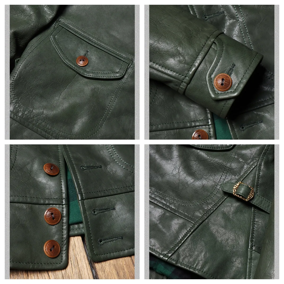 Men's Shawl Collar Cossack Leather Jacket