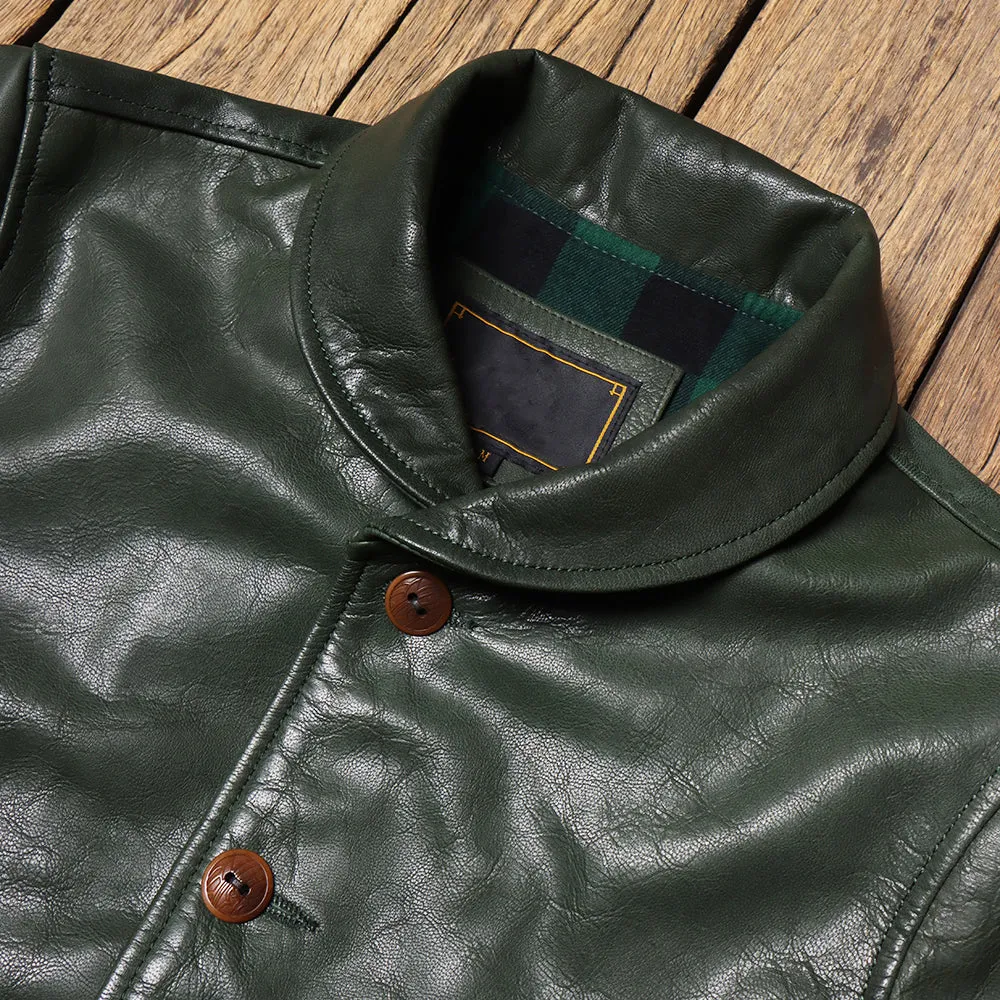 Men's Shawl Collar Cossack Leather Jacket