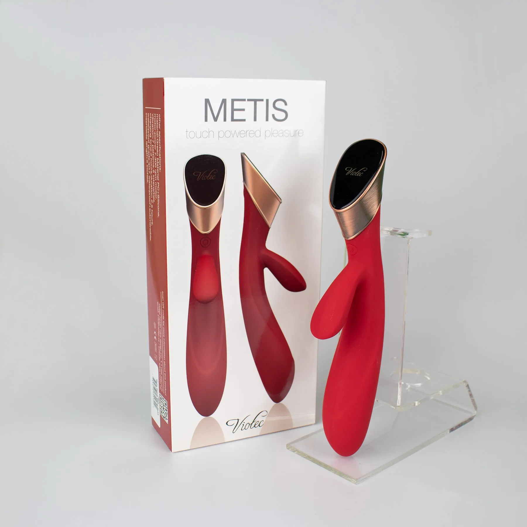 Metis Touch Panel Rabbit Vibrator Red