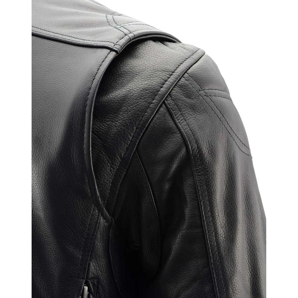 Milwaukee Leather MLM1560 Men's Black Long Body and Vented Motorcycle Leather Jacket