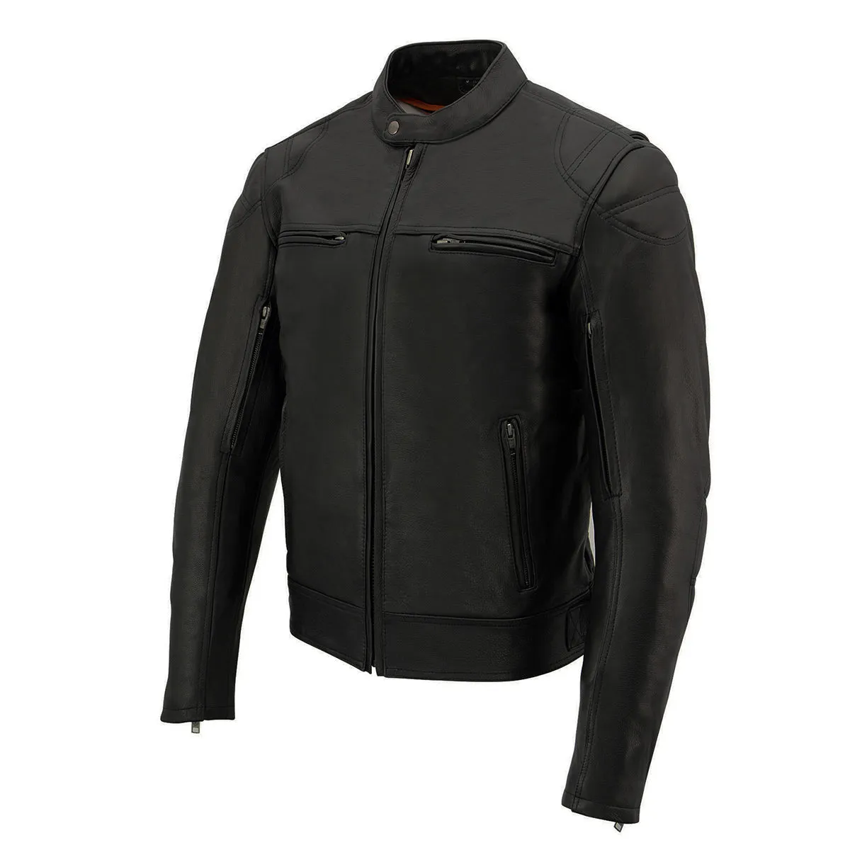 Milwaukee Leather MLM1560 Men's Black Long Body and Vented Motorcycle Leather Jacket