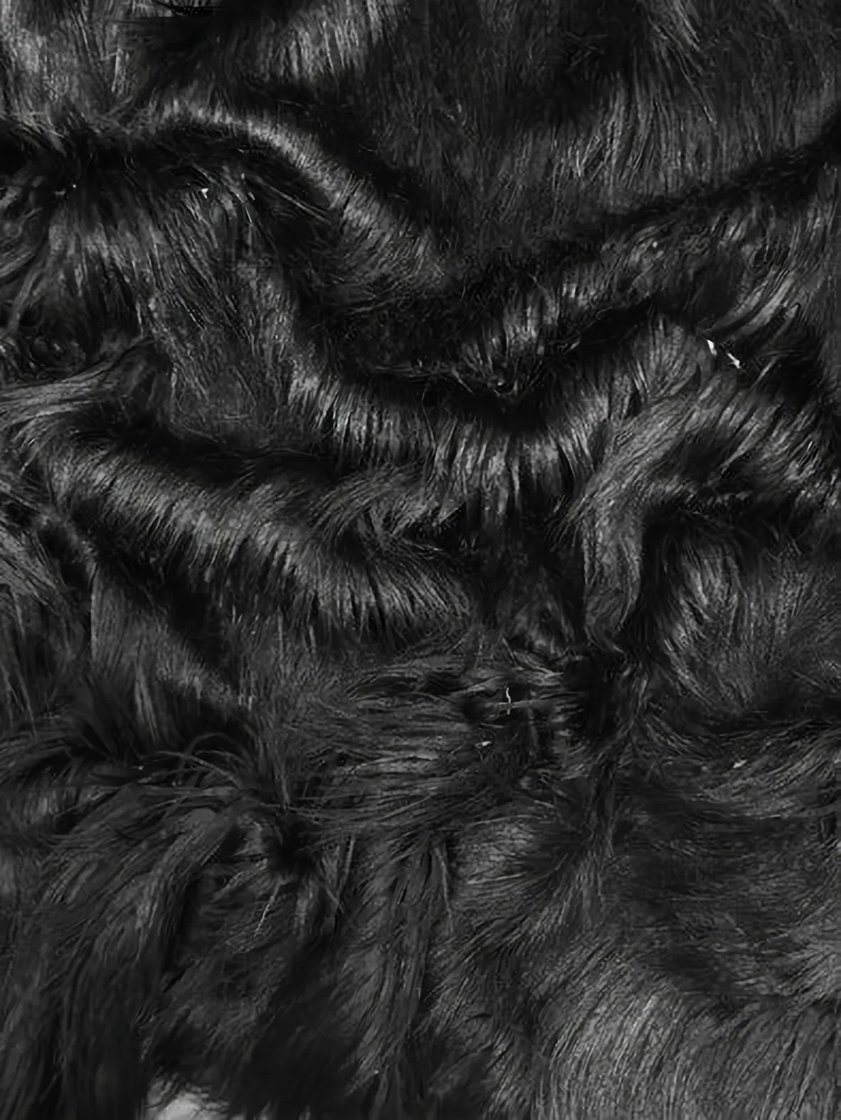 Monster Faux Fake Fur Fabric / Black / Sold By The Yard