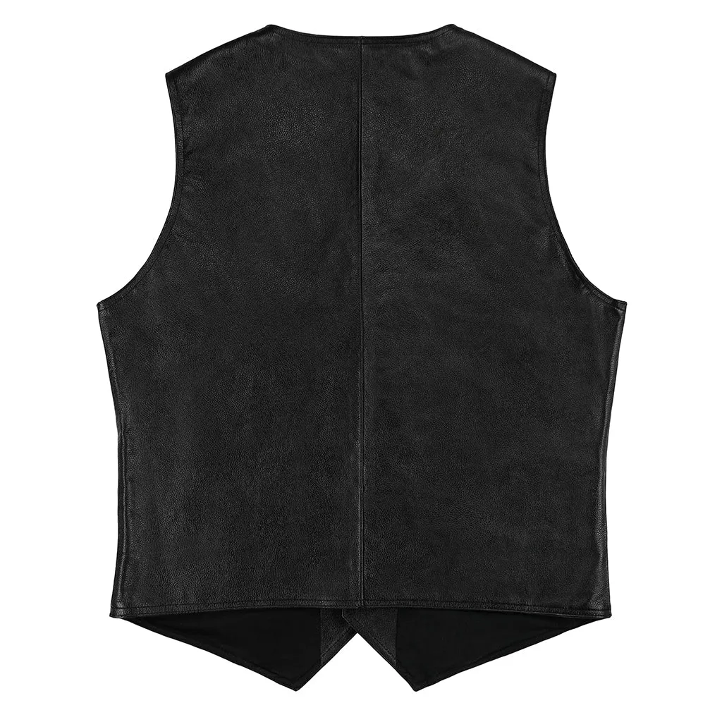 MONTANA LEATHER VEST - RAVEN  BLACK