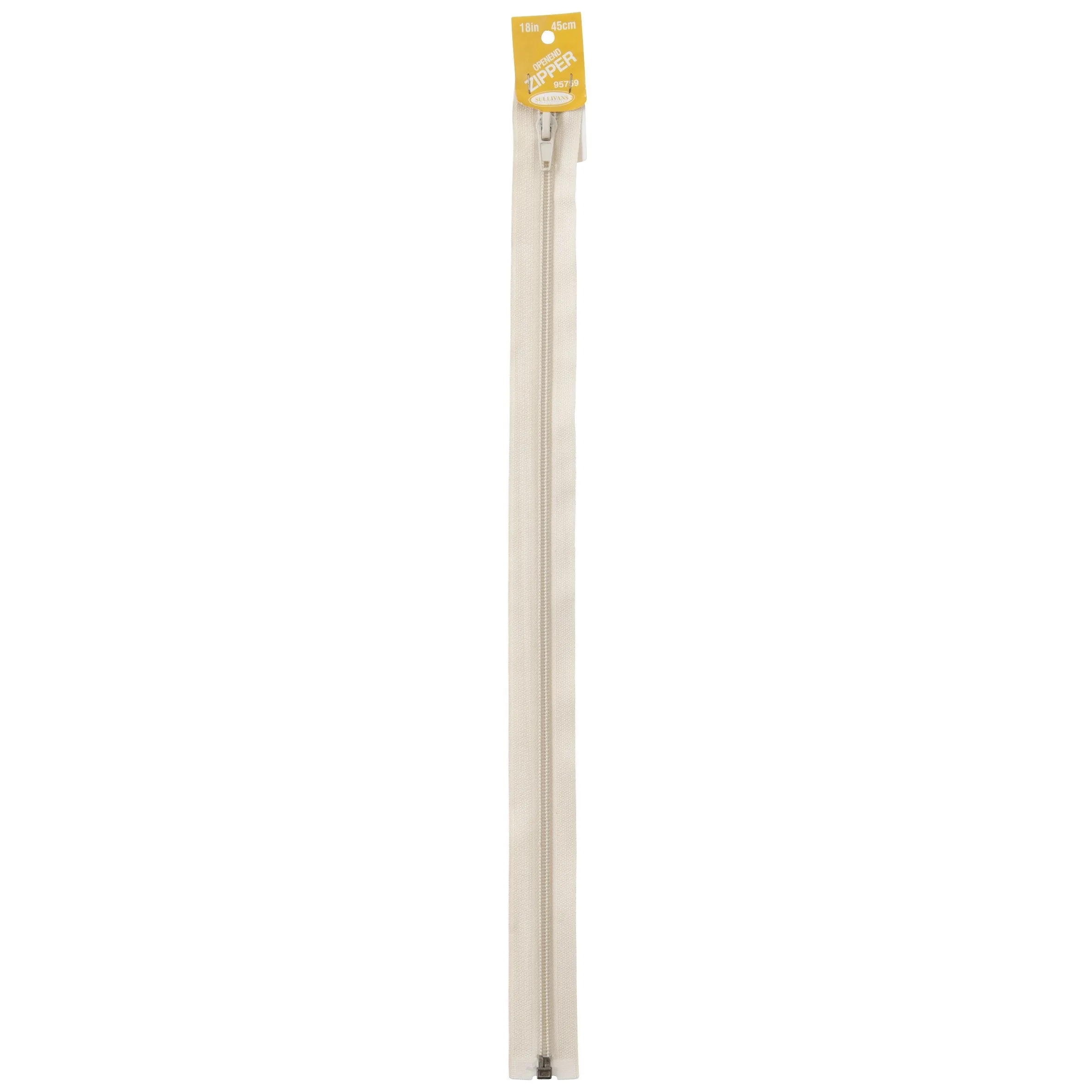 Open End Zip, Natural- 55cm