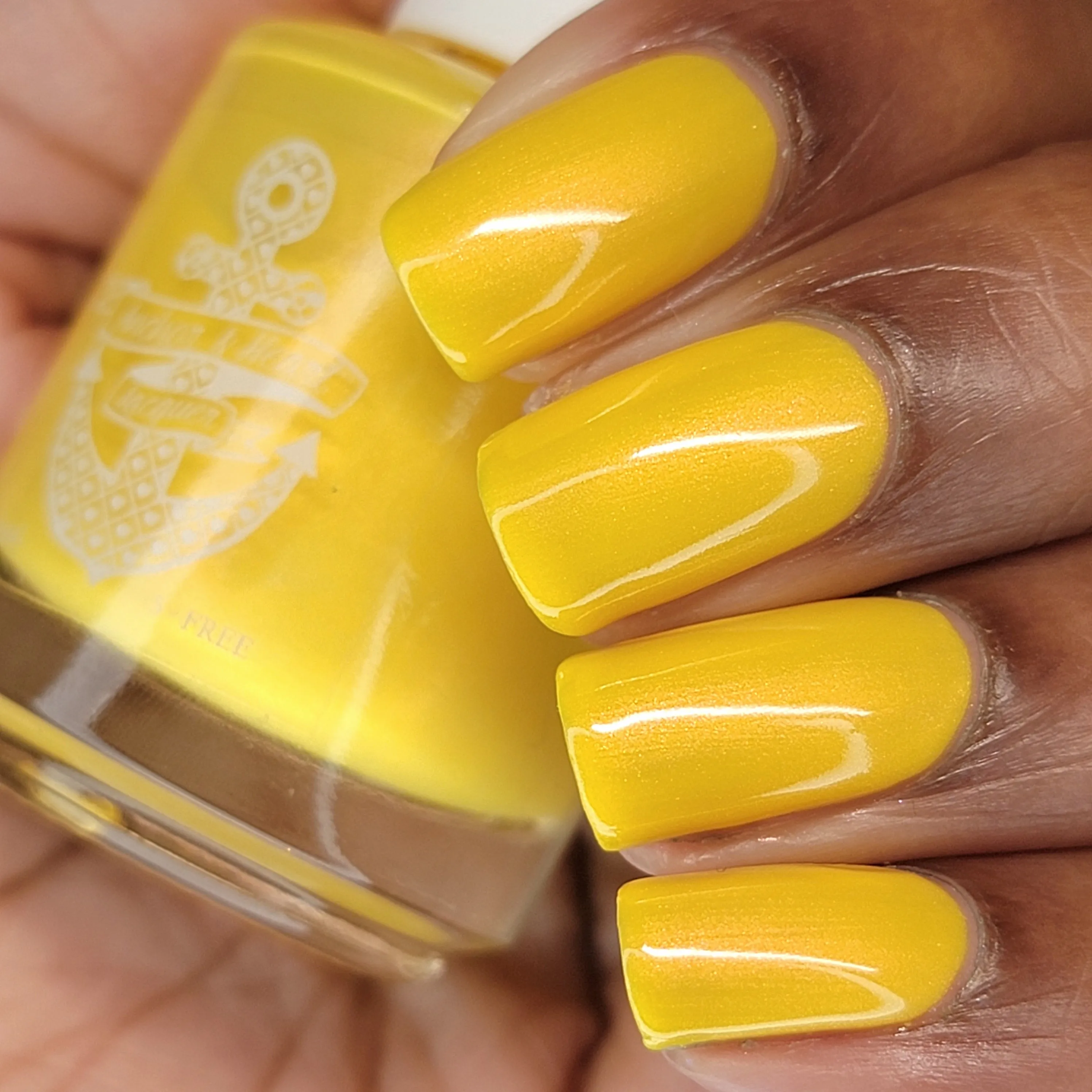 Page Me - yellow shimmer nail polish