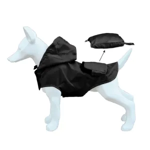 Pocket Poncho - Foldaway Dog Raincoat - Black