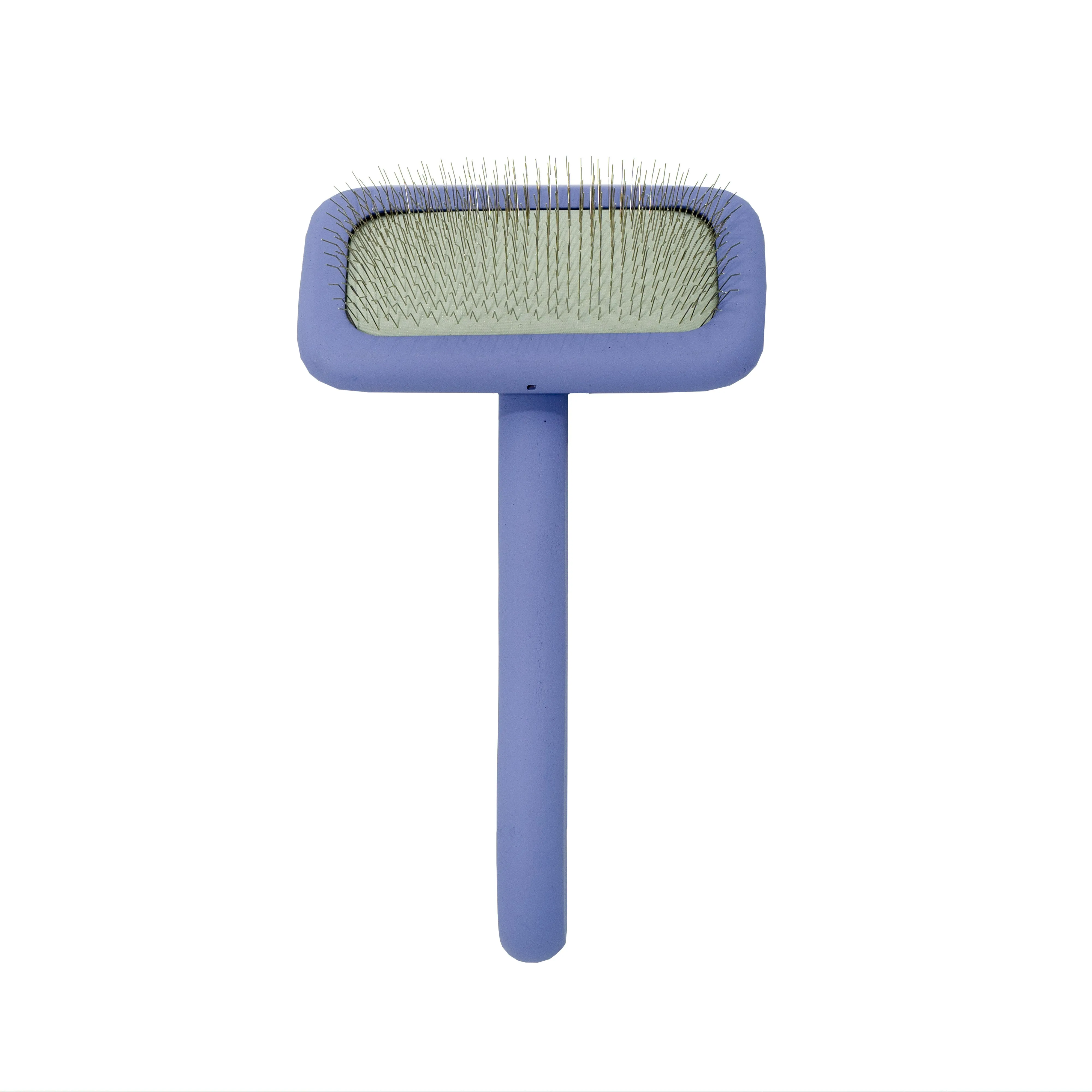 Tauro Pro Line Ergonomic Non-Slip Wooden Rectangular Dog & Cat Brush For All Hair Type Comfortable Brushing And Detangling, teeth 0.43 in, purple