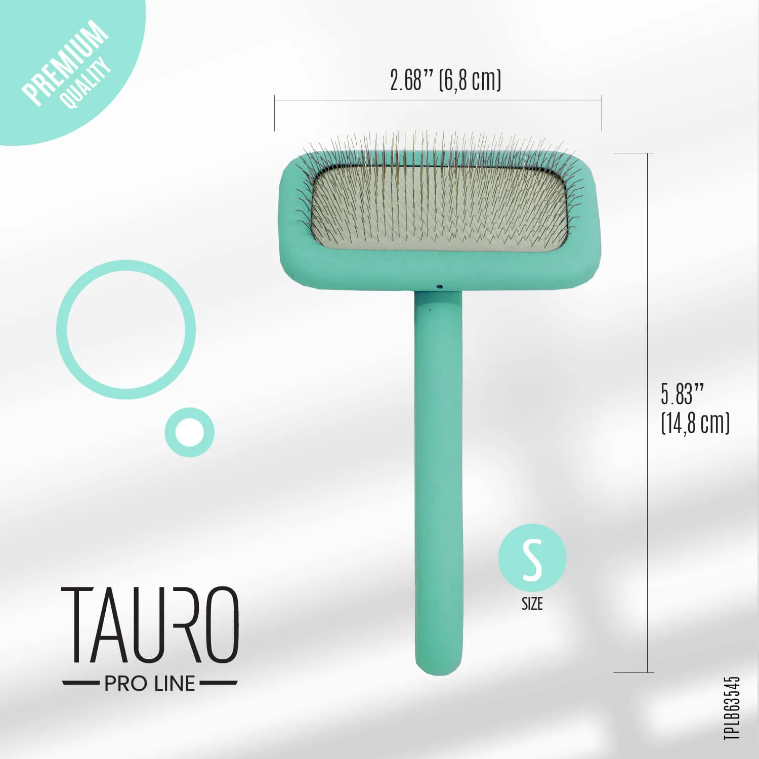 Tauro Pro Line Ergonomic Non-Slip Wooden Rectangular Dog & Cat Brush For All Hair Type Comfortable Brushing And Detangling, teeth 0.43 in, purple