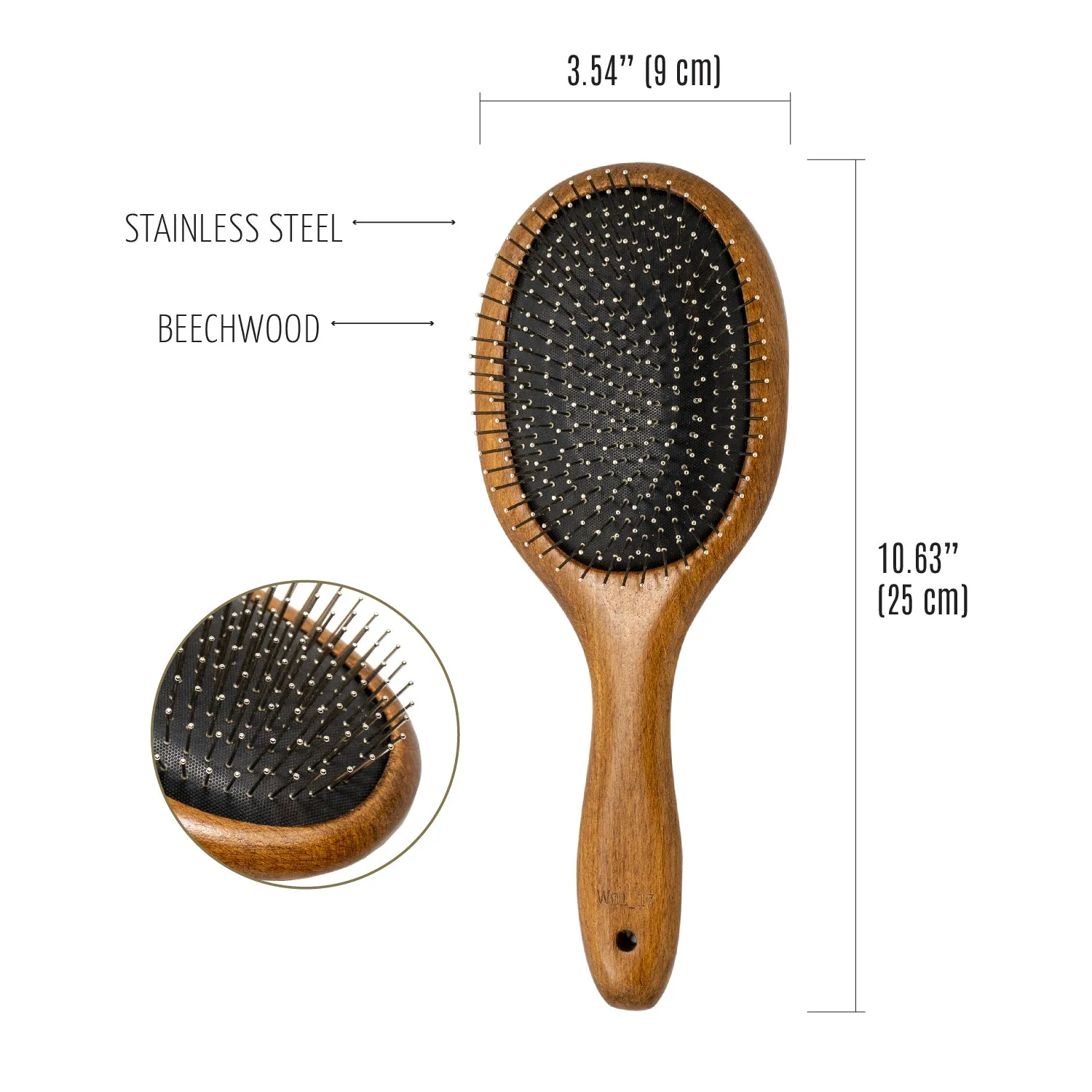 Tauro Pro Line Prestige Wooden Massage Round Dog & Cat Brush For All Hair Type To Improve Circulation And Promote Hair Growth, large, wooden