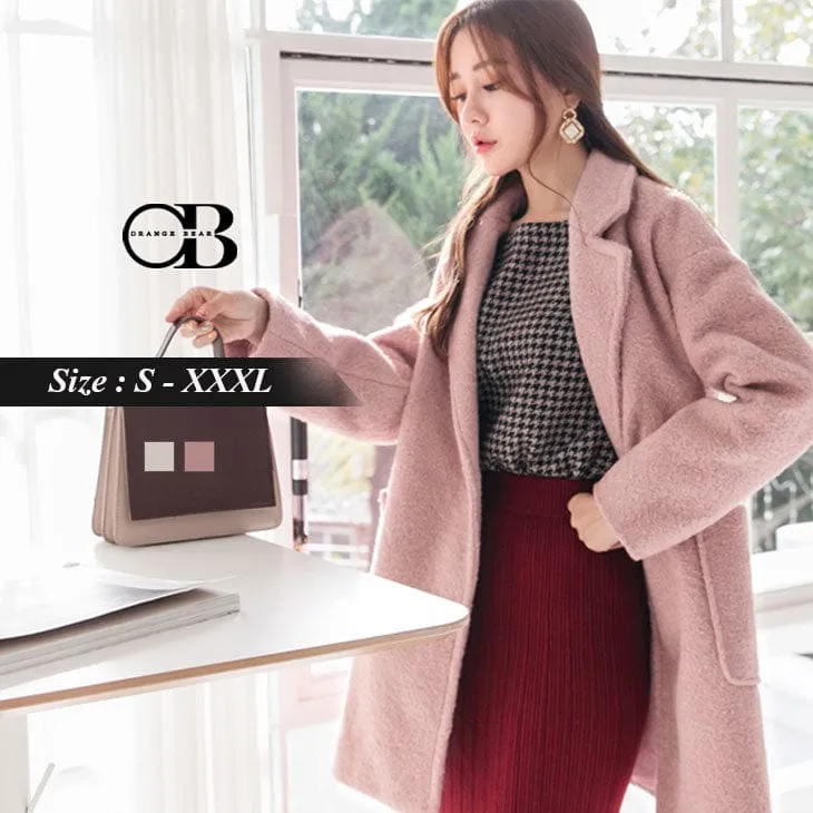 WOOLEN WOOD BUTTONS SLIM FIT COATS