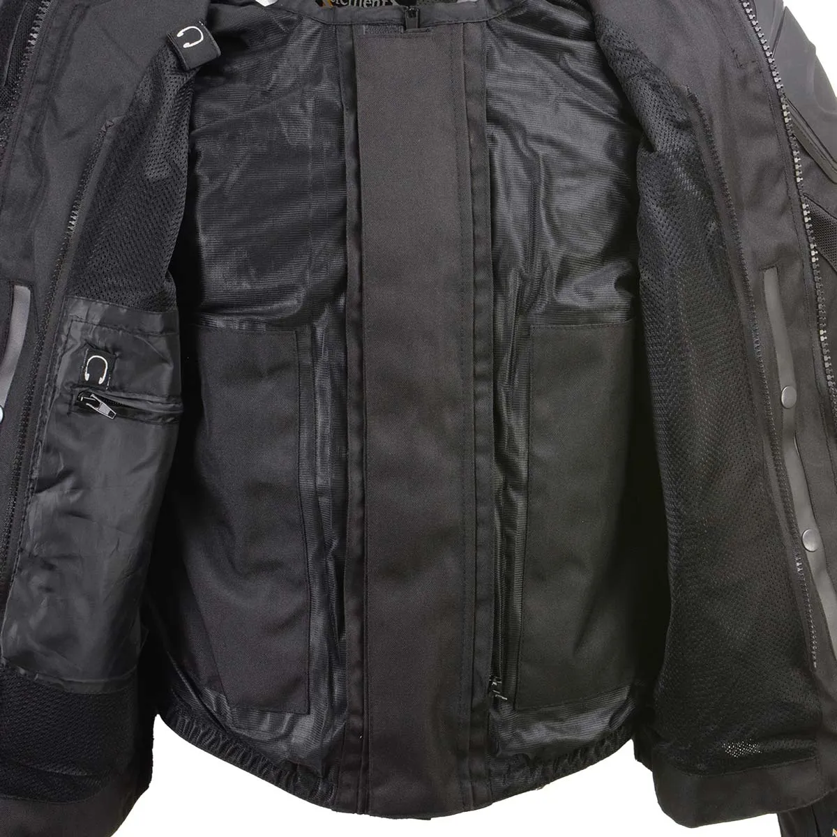 Xelement CF751 Men's Roll Out Black Tri-Tex Motorcycle Protective Riders Jacket w/ CE Armor Protection